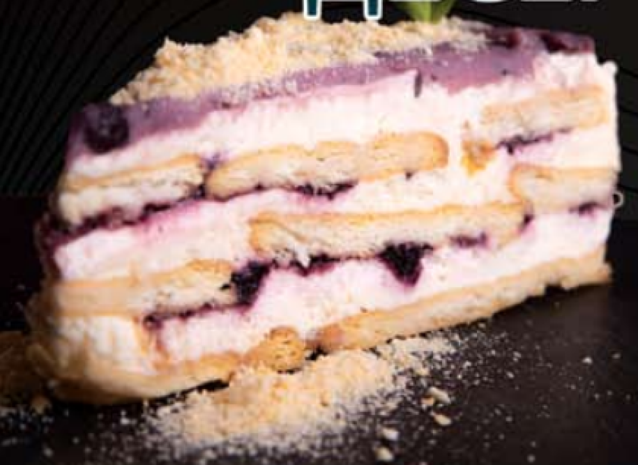 Торта с маскарпоне, боровинки и мисо